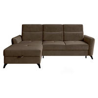 ECKSOFA Talia, Seite: Links LC-2R - Schwarz/Braun, Holz/Kunststoff (238/167cm) - MIRJAN24