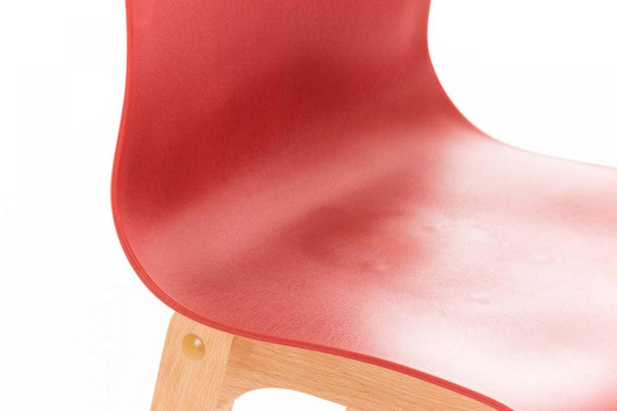BARHOCKER Holz rot - Eukalyptusholzfarben/Rot, Holz (41/101/46cm) - CLP