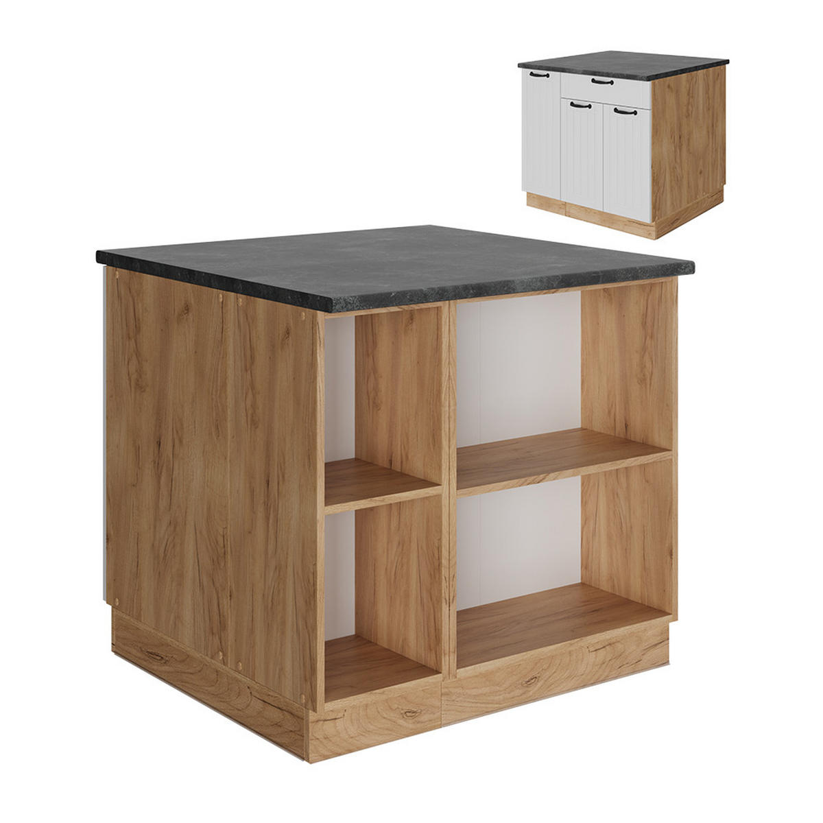 Honigeiche/Weiß, Holzwerkstoff (90/82/60cm) - Vicco