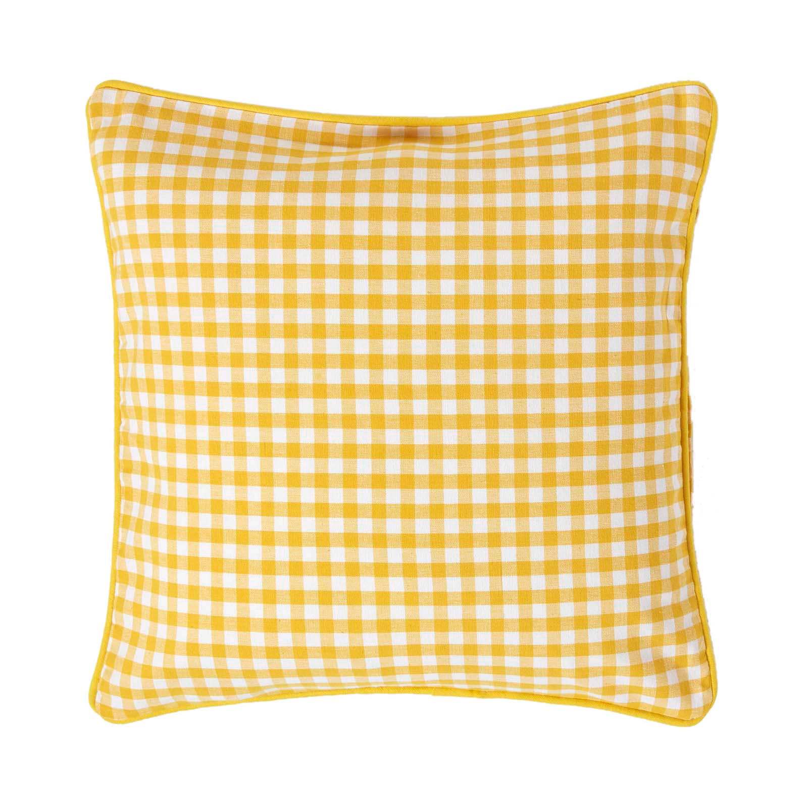 KISSENHÜLLE Vichy-Karo 45/45 cm, 100% Baumwolle - Gelb, Textil (45/45cm) - Homescapes