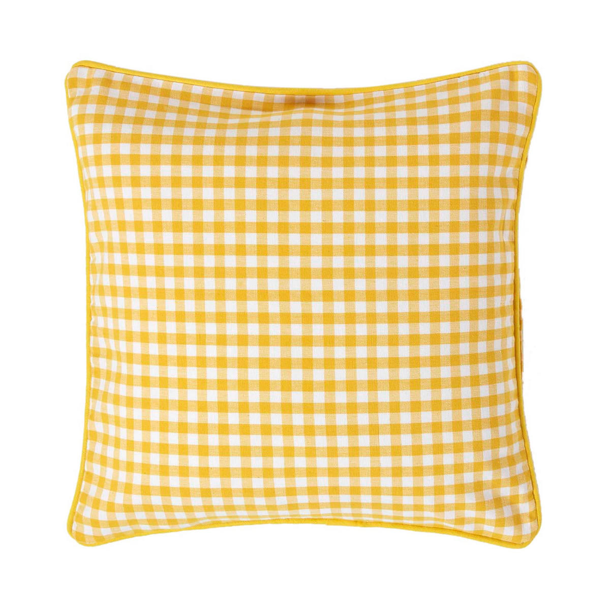 KISSENHÜLLE Vichy-Karo 45/45 cm, 100% Baumwolle - Gelb, Textil (45/45cm) - Homescapes