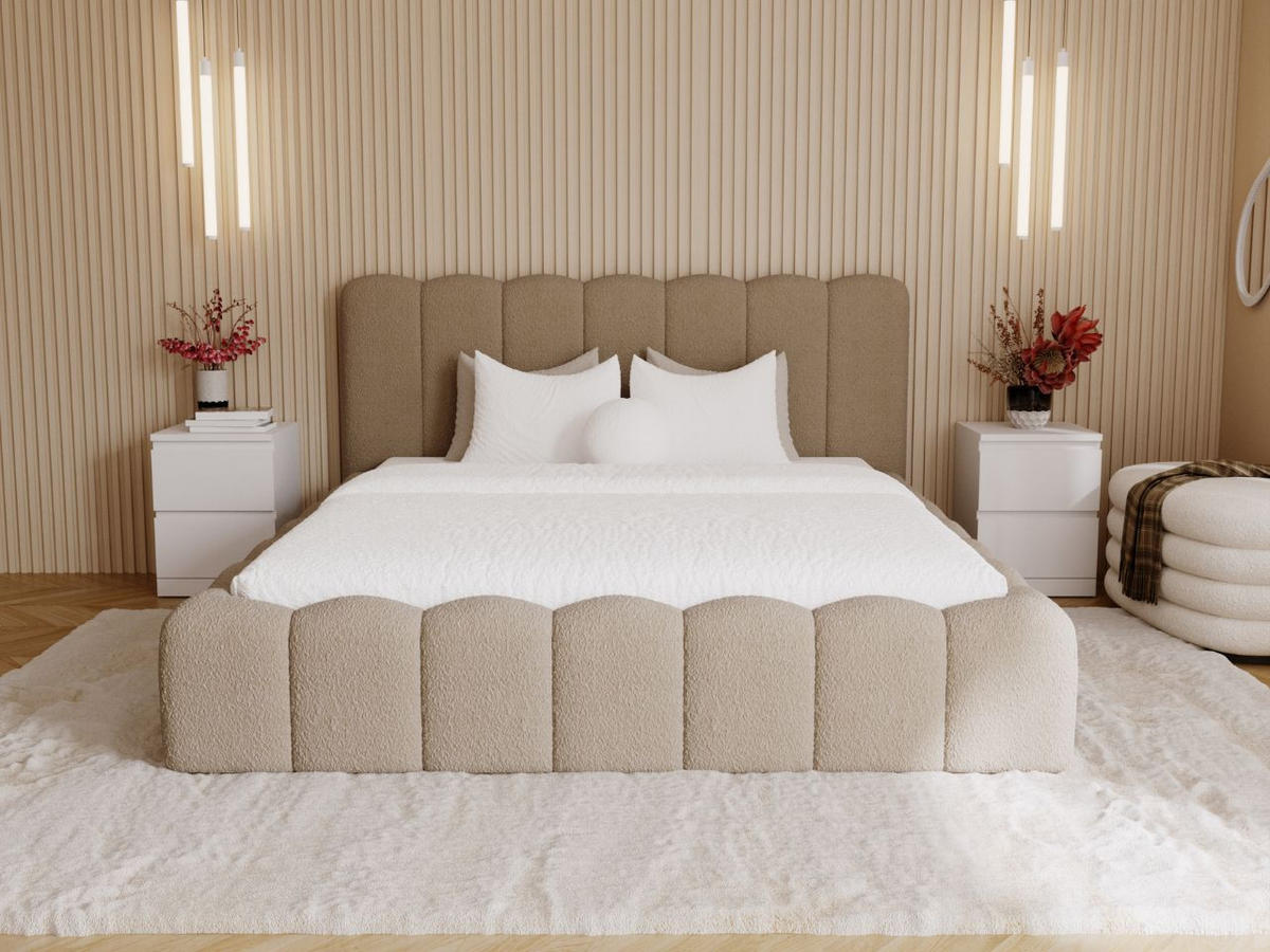 POLSTERBETT Smile 200x200 Bouclé-Stoff Braun - Braun, Textil (200/200cm) - Graingold