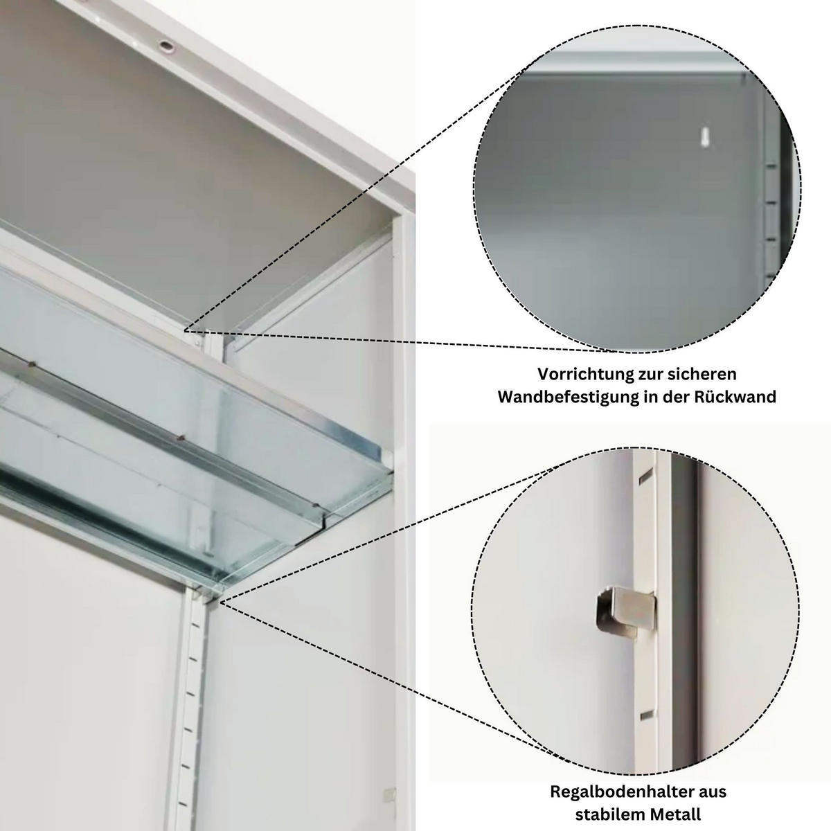 STAHLSCHRANK Bee mit 4 verzinkten Fachböden 195x92x42 cm Korpusfarbe Lichtgrau Frontfarbe Anthrazit - Anthrazit, Metall (92/195/42cm)