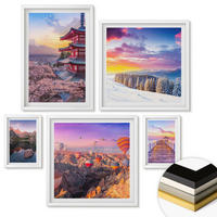 WANDBILDER 5er-Set - 50x50 cm & 20x30 cm & 40x60 cm Weißer Rahmen - Romantische Himmelslandschaften - Weiß, Kunststoff (40/60cm) - ArtPrintCave