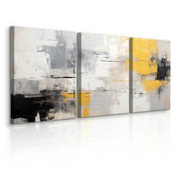 LEINWANDBILDER 3-es Set Moderne Kunst - Beige/Gelb, Textil (90/40cm) - Muralo