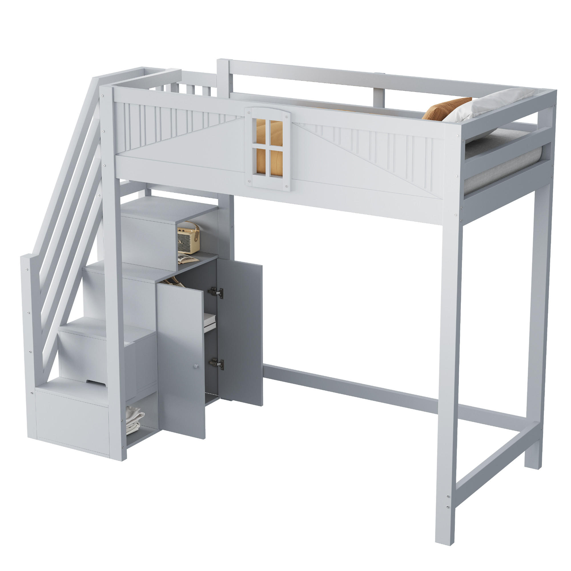 HOCHBETT 90/200 cm grau aus Massivholz mit Sicherheitsumrandung - Grau, Holzwerkstoff (90/200cm) - OKWISH