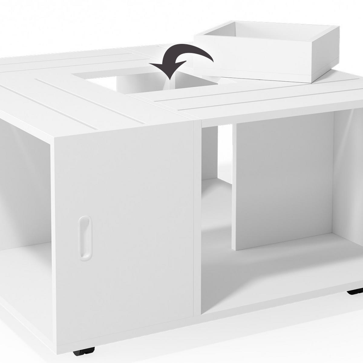 COUCHTISCH Anton Weiß 80 x 80 cm - Weiß, Holzwerkstoff (80/80/43cm) - Vicco