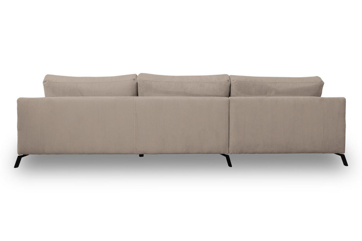 ECKSOFA Aspen in L-Form, Coach Farbe: Braun, Cordstoff, Ottomane Links - Braun, Textil (187/312cm) - VENASI MÖBEL