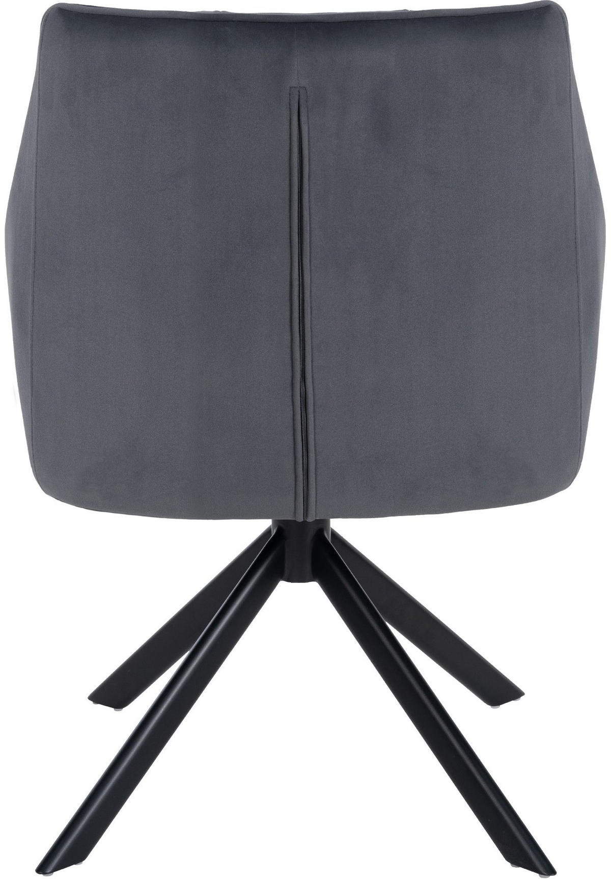 ARMLEHNENSTUHL Samt Dunkelgrau - Dunkelgrau/Schwarz, Textil/Metall (67/81/58cm) - CLP