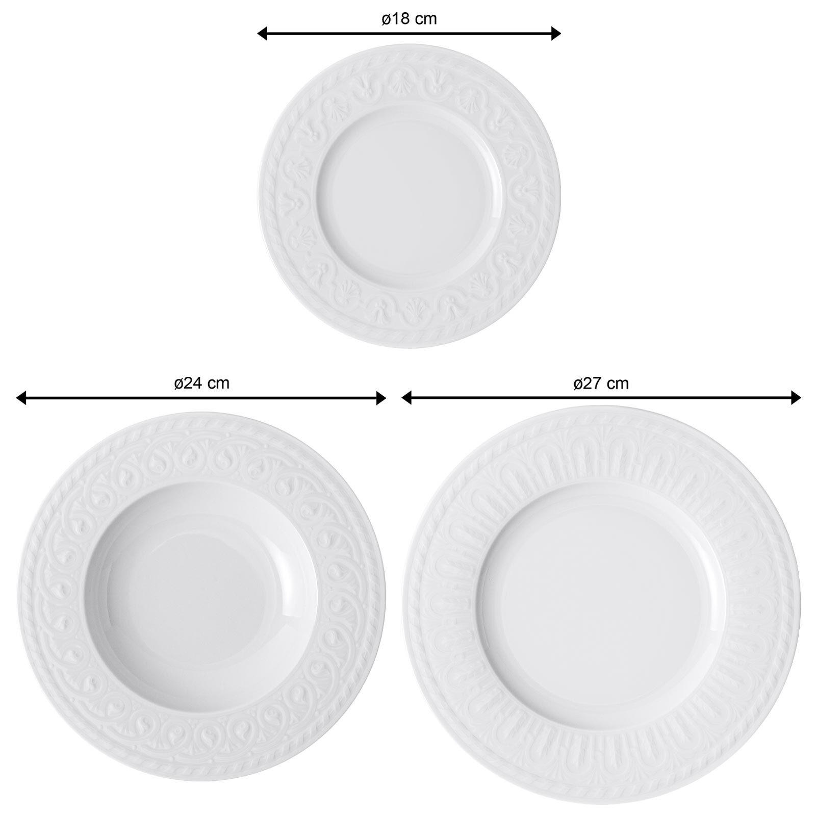 TELLER-SET Cellini weiß 18er Set - Weiß, Keramik (1/1/1cm) - Villeroy & Boch