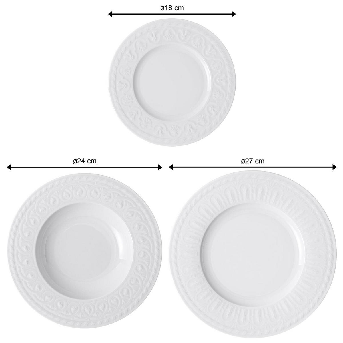 TELLER-SET Cellini weiß 18er Set - Weiß, Keramik (1/1/1cm) - Villeroy & Boch
