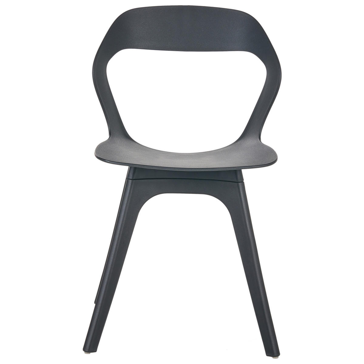 GARTENSTUHL 4er-Set Schwarz Lachania - Schwarz, Kunststoff (47/80/45cm) - Beliani