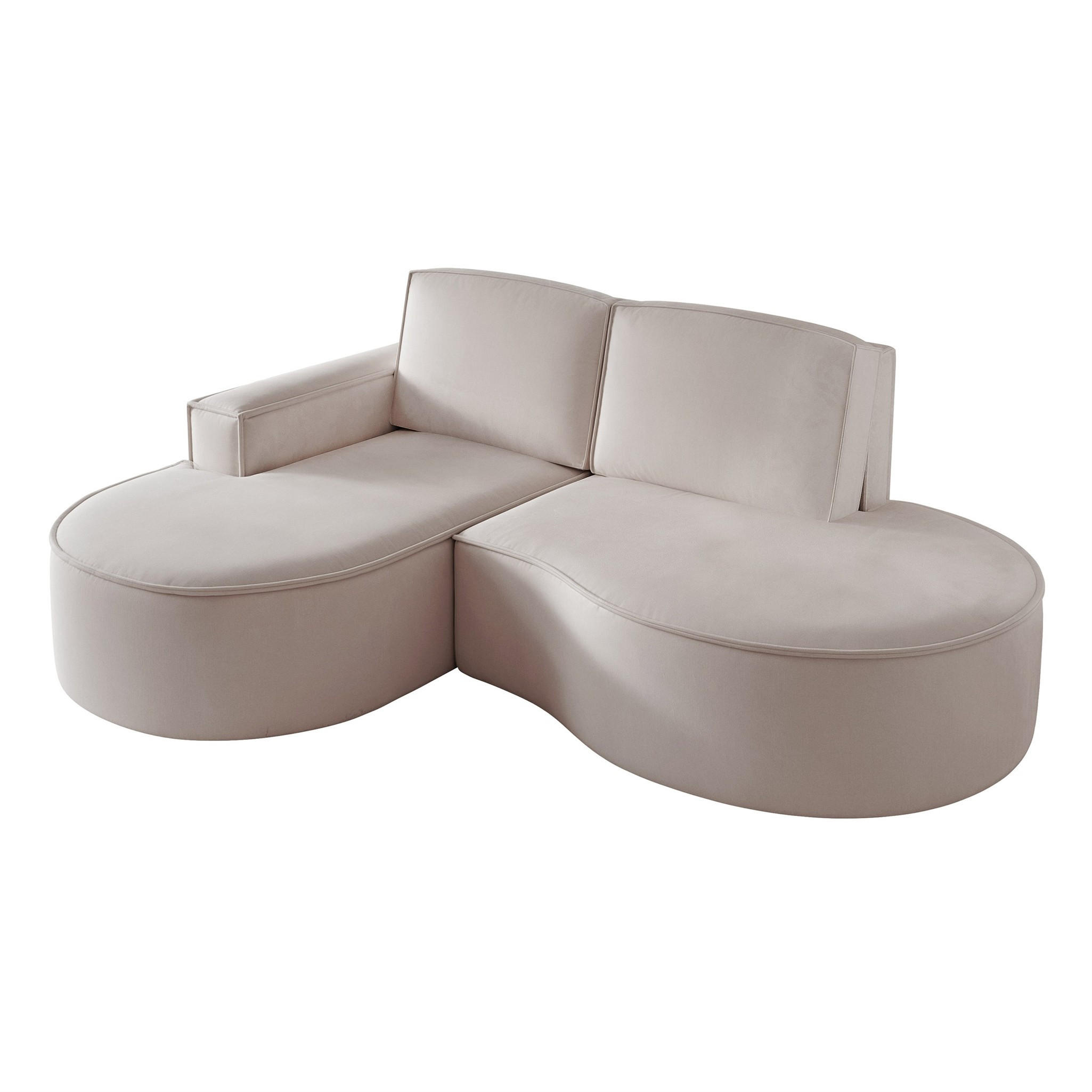 ECKSOFA Arlet In Stoff Riviera - Hellgrau, Holzwerkstoff/Textil (277/156cm) - Fun Möbel