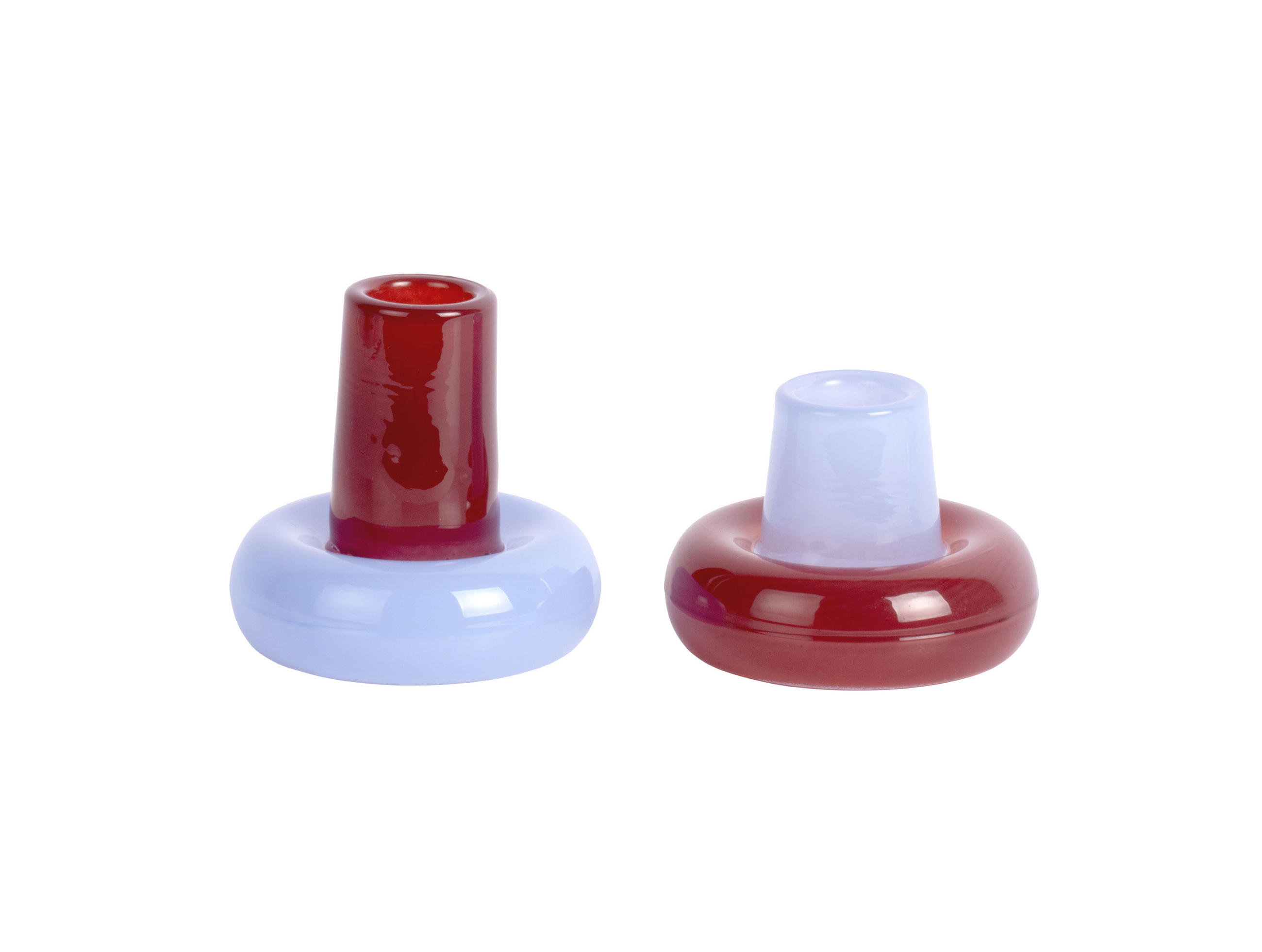 KERZENSTÄNDER Set Firenze - Rot/Blau - 8 cm - Rot, Glas (2/8/2cm) - Present Time