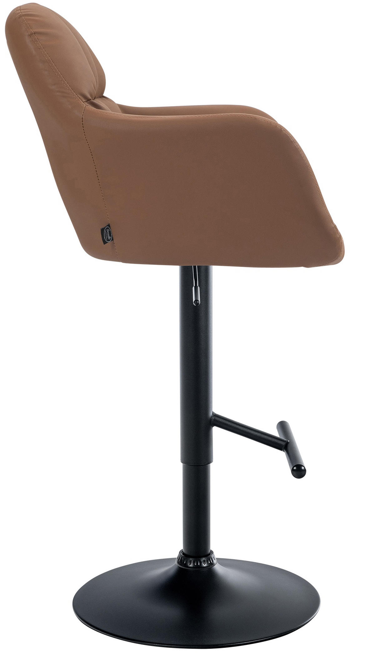 BARHOCKER Nardo Kunstleder schwarz hellbraun - Schwarz/Braun, Kunststoff/Metall (57/118/59cm) - TPFLiving