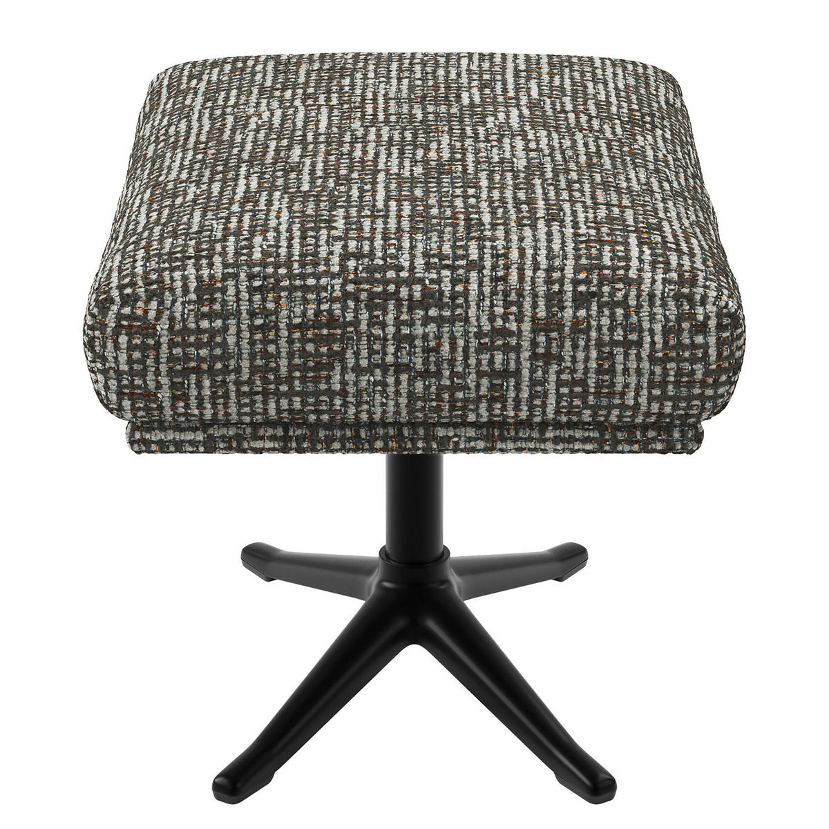 HOCKER mit Kreuzfuß - Schwarz/Grau, Textil/Metall (54/41/41cm) - home24