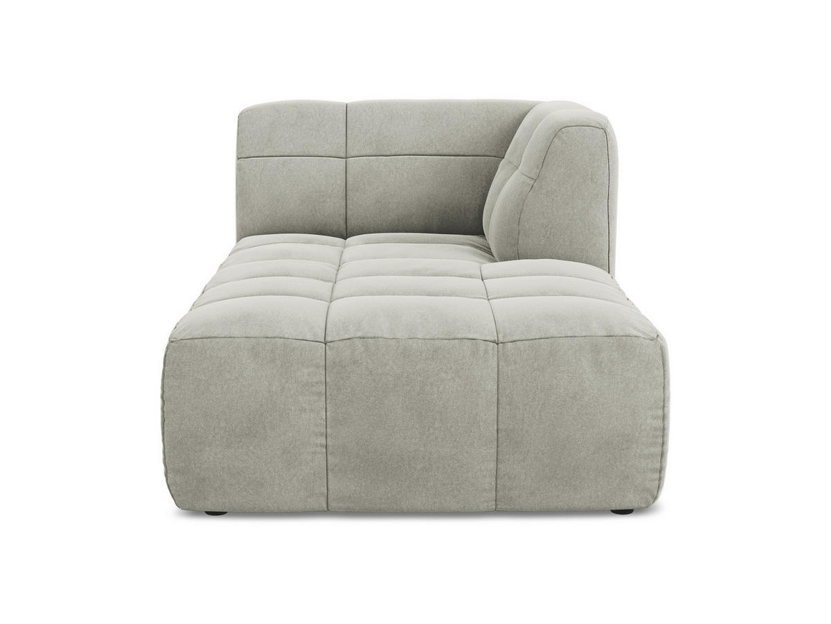 SOFAELEMENT Rechts Samt Stoff Grau - Hellgrau/Schwarz, Holzwerkstoff/Kunststoff (101/77/175cm) - Makamii