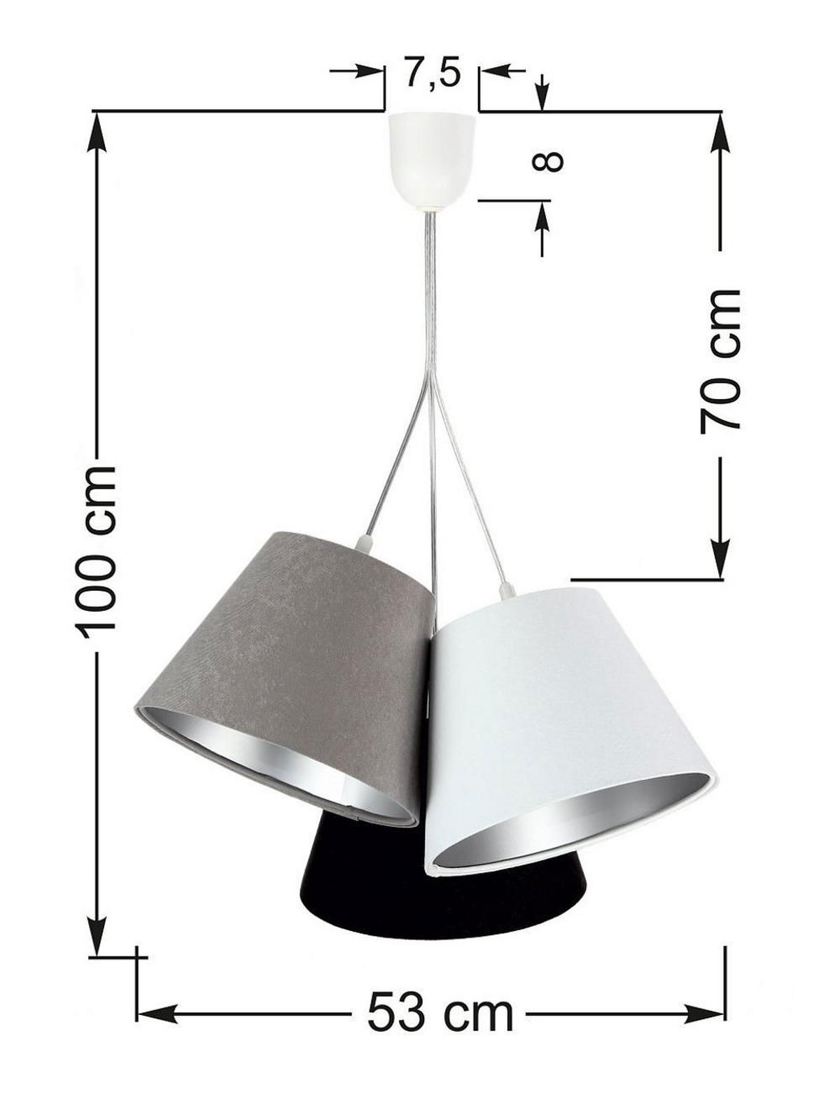 HÄNGELEUCHTE Silber 26/19 cm - Silberfarben, Kunststoff (26/0.8/19cm) - ONZENO