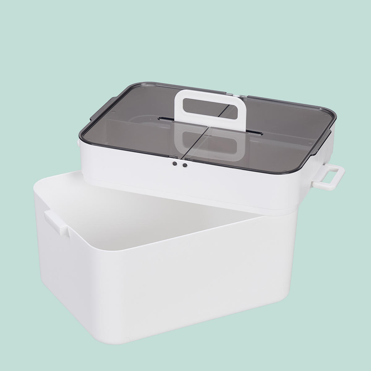 HAUSAPOTHEKE - Weiß/Grau, Kunststoff (28.5/22/21.5cm) - Relaxdays