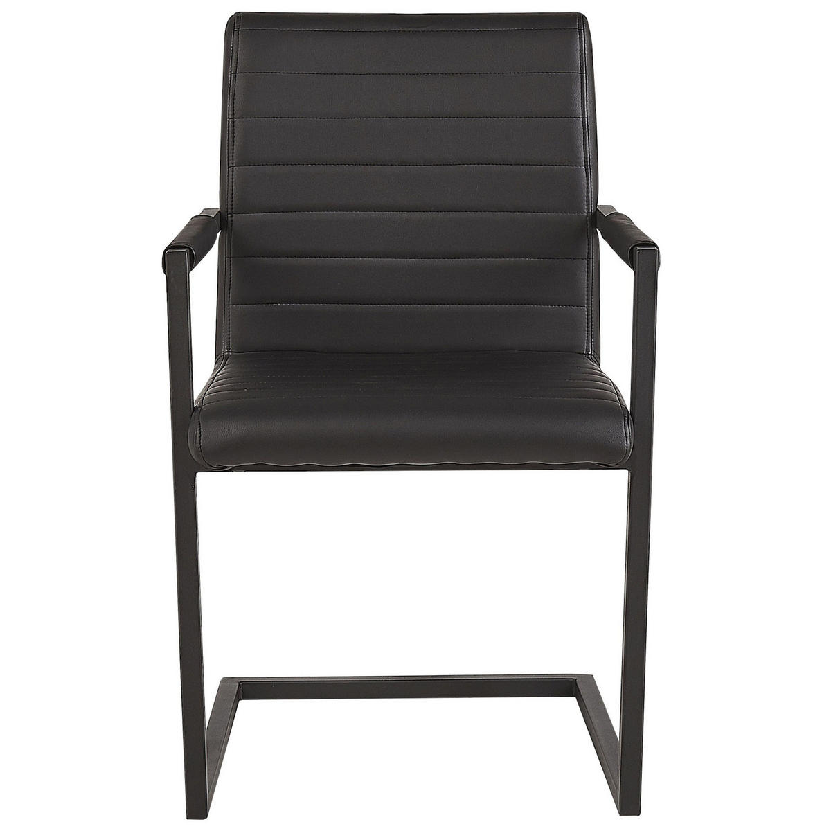 ÉTKEZŐSZÉK 2 darabos Szett Műbőr Fekete Buford - fekete, textil/fém (52/87/54cm) - Beliani