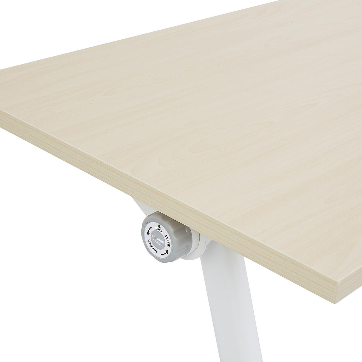 SCHREIBTISCH Zusammenklappbarer Hellbraun 120/60 cm mit Rädern Bendi - Braun/Weiß, Holzwerkstoff (60/120/75cm) - Beliani