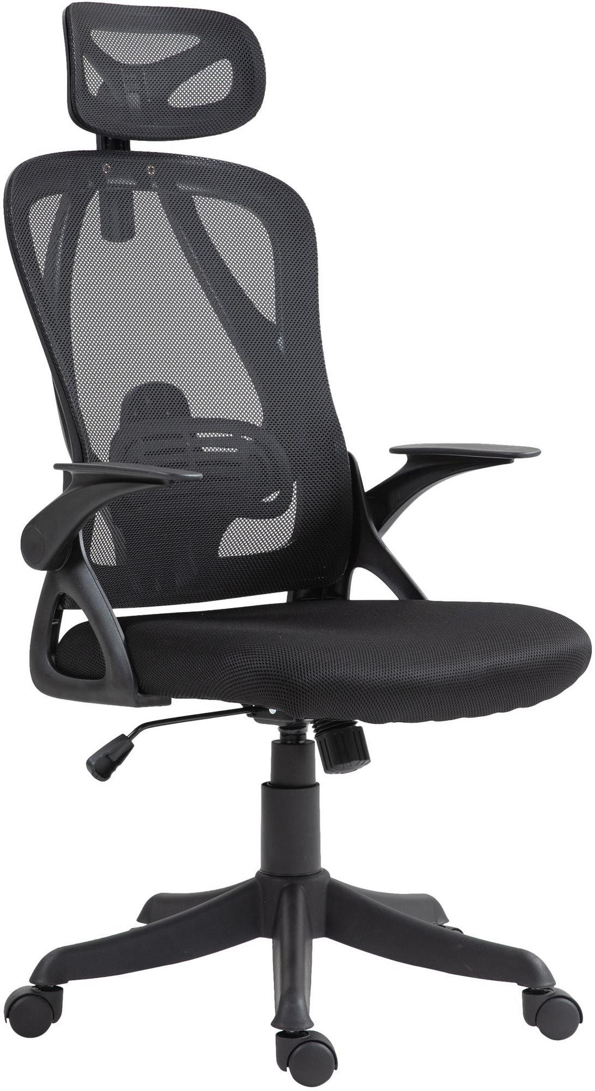 CHEFSESSEL Stoff Schwarz - Schwarz, Kunststoff/Textil (58/122/66cm) - CLP