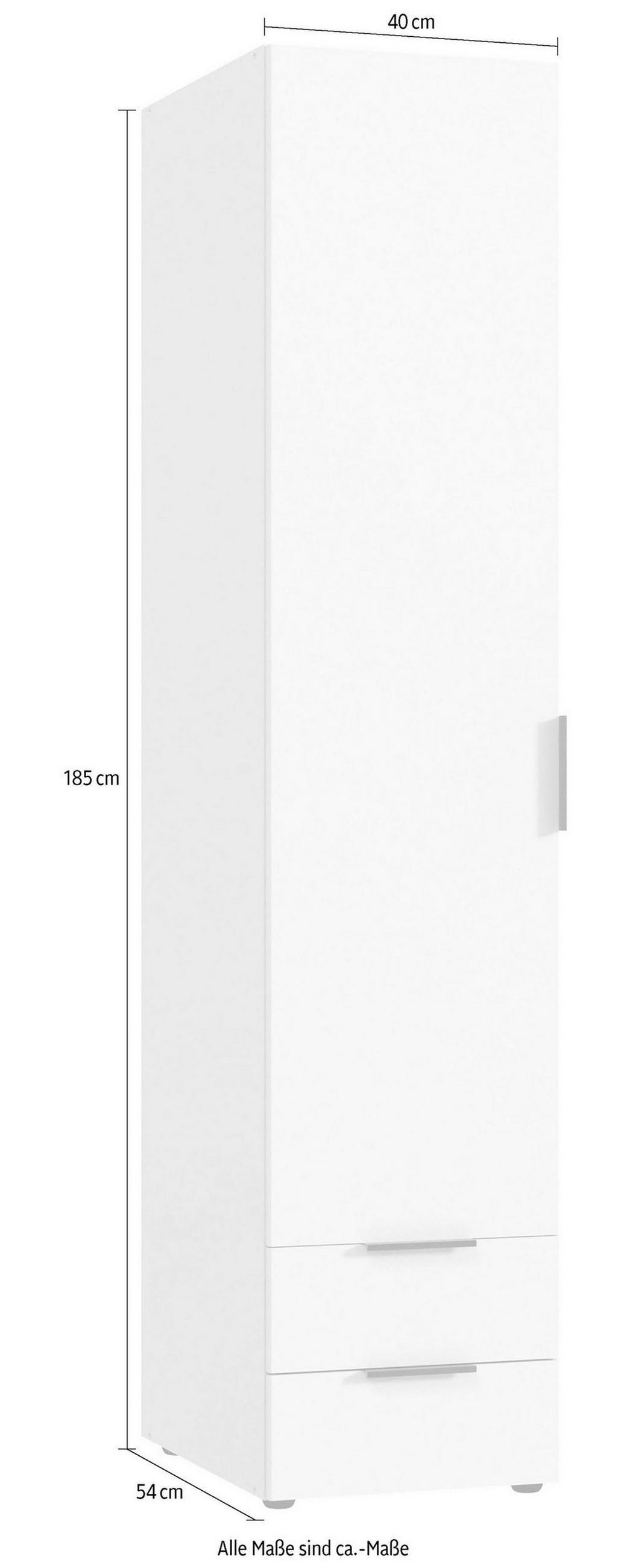 KLEIDERSCHRANK Modena graphit / 40 cm / 54 cm / 185 cm - Graphitfarben/Schwarz, Holz/Holzwerkstoff (40/185/54cm) - Wimex