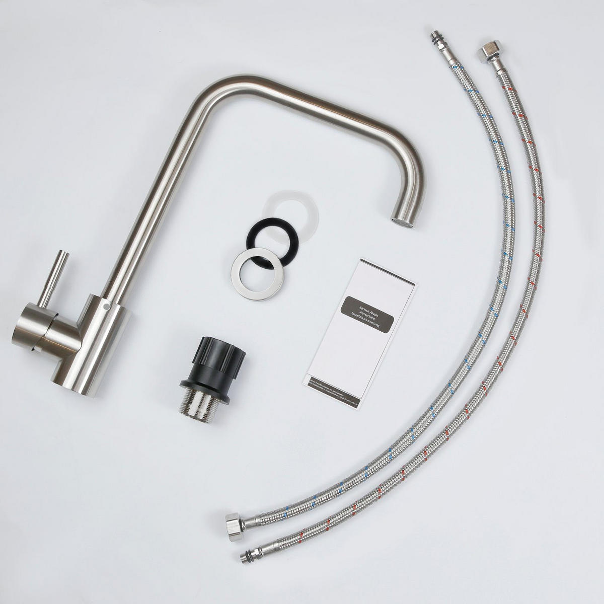 WASCHTISCHARMATUR Gislans 4.1/33.3/21.5 cm - Silberfarben, Metall (4.1/33.3/21.5cm) - ZMH