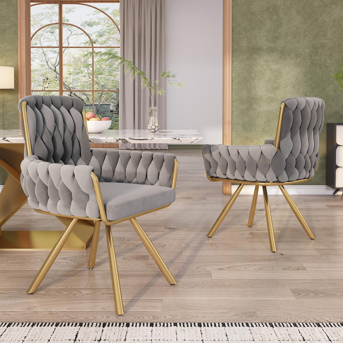 ARMLEHNSTUHL-SET DE-35693 2 Stück mit Drehfunktion Grau - Grau, Metall (50/87/50cm) - ComfortXL