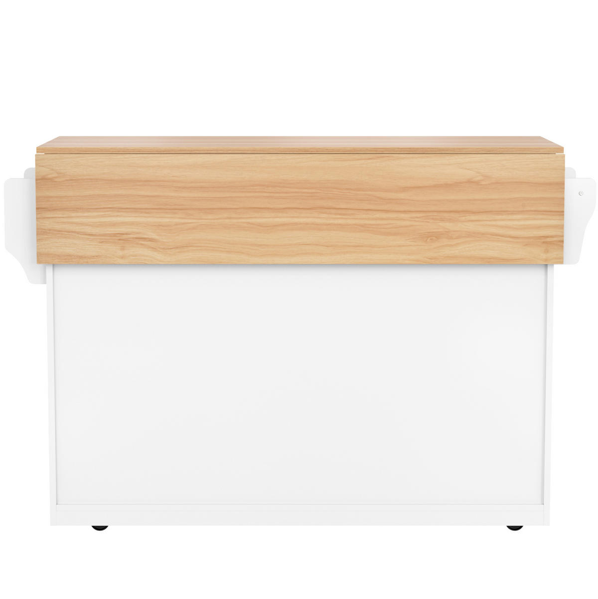 KÜCHENINSEL 120/46(70)/91,5 cm weiß natur mit klappbarer Tischplatte - Weiß, Holzwerkstoff (120/91.5/70cm) - OKWISH