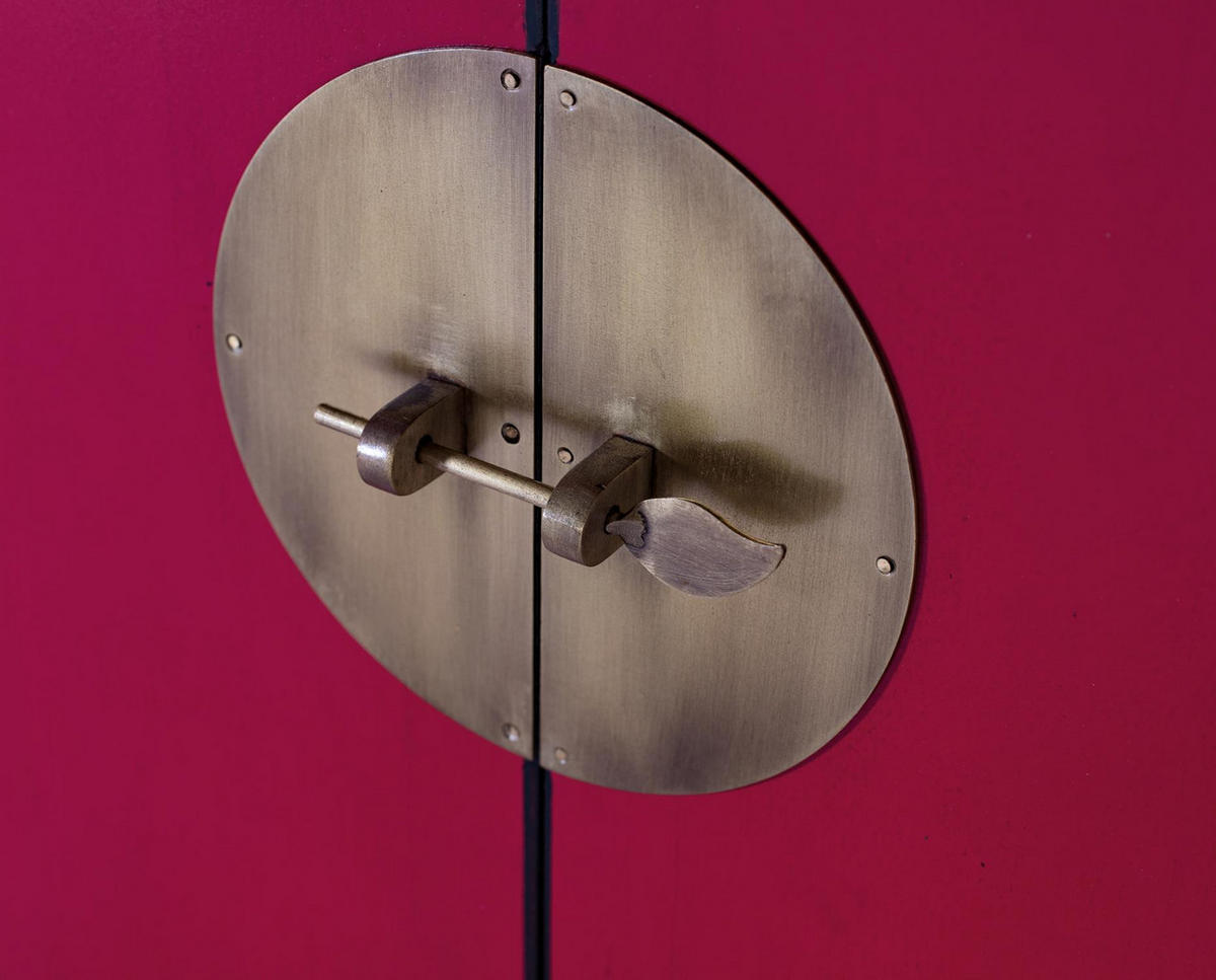 SIDEBOARD mit 2 Türen und 3 Schubladen aus Mangoholz - Rot, Holz (40/84/180cm) - Giner y Colomer