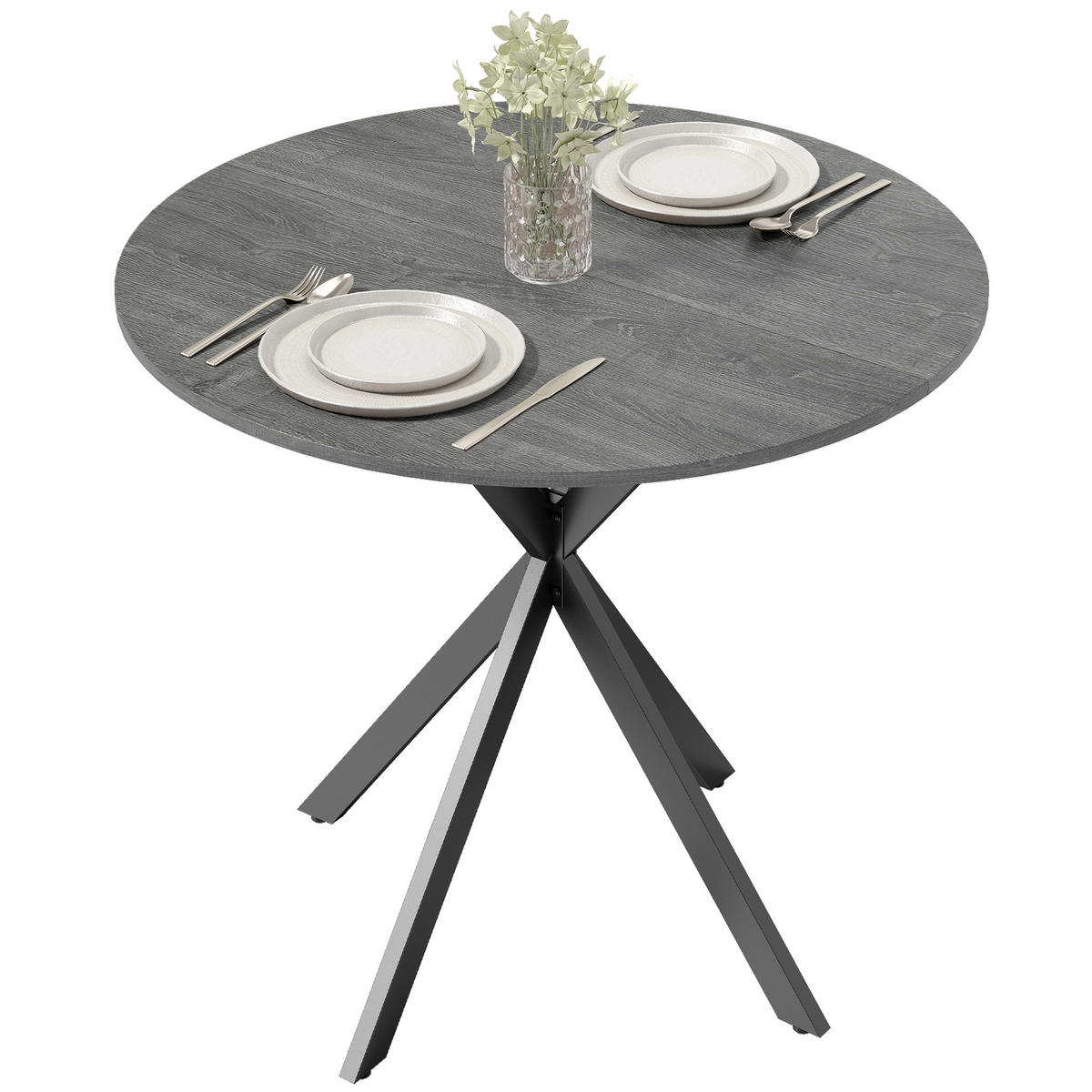 ESSTISCH Grau 80.0/80.0/75.0 - Grau, Holzwerkstoff (80/80/75cm)