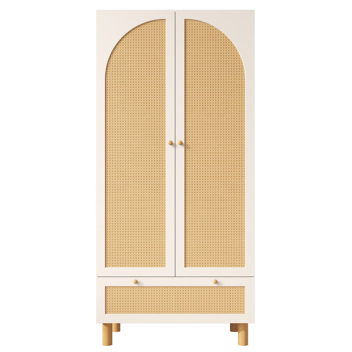 KLEIDERSCHRANK 85,5/52/180,5 cm weiß aus Holz mit Schublade - Weiß, Holz (85.5/180.5/52cm) - OKWISH