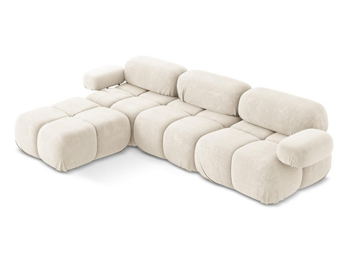 ECKSOFA Beidseitig Chenille Stoff Beige - Beige/Creme, Kunststoff/Textil (285/191cm) - Makamii