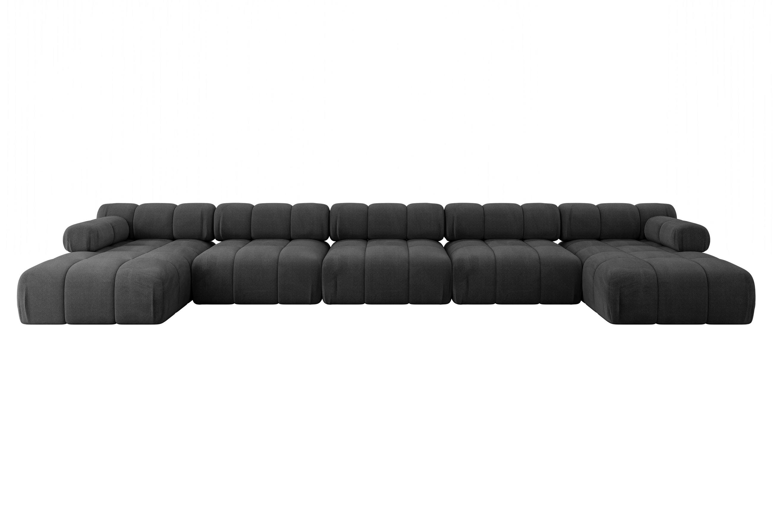 Altdecor Wohnlandschaft Schwarz 475x70x160 cm