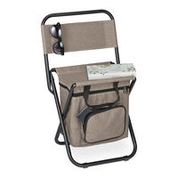 CAMPINGHOCKER - Beige, Textil/Metall (35/60/35cm) - Relaxdays