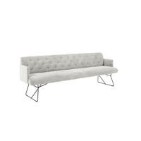 ESSZIMMERBANK CHARME Hellgrau Cord - Hellgrau, Textil (186/85/69cm) - KAWOLA
