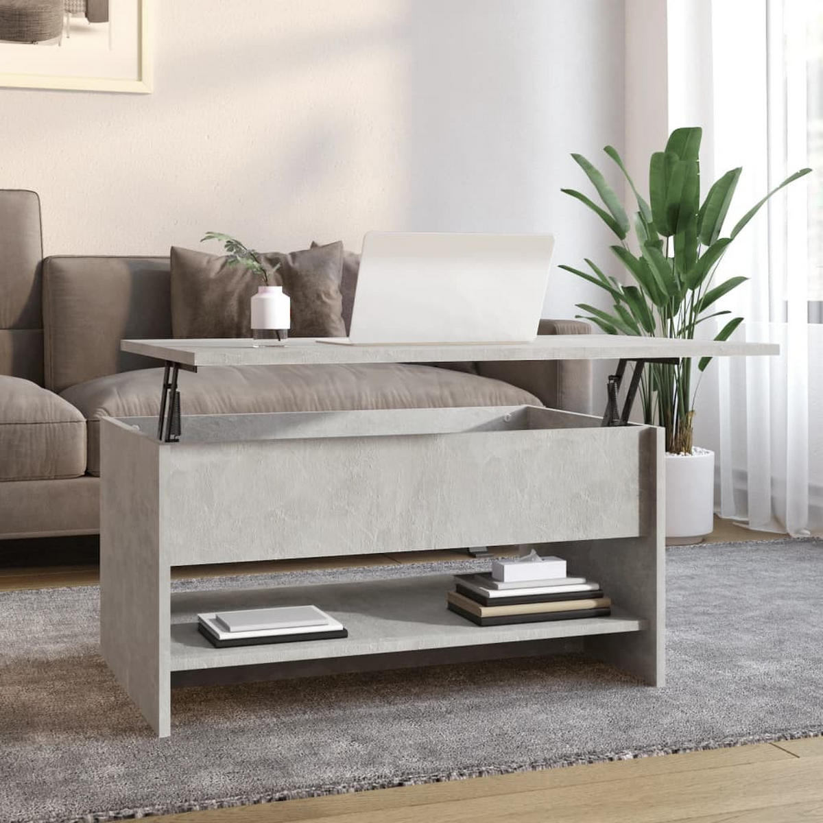 COUCHTISCH Betongrau 80x50x40 cm Holzwerkstoff - Grau, Holzwerkstoff (80/50/40cm) - furnicato
