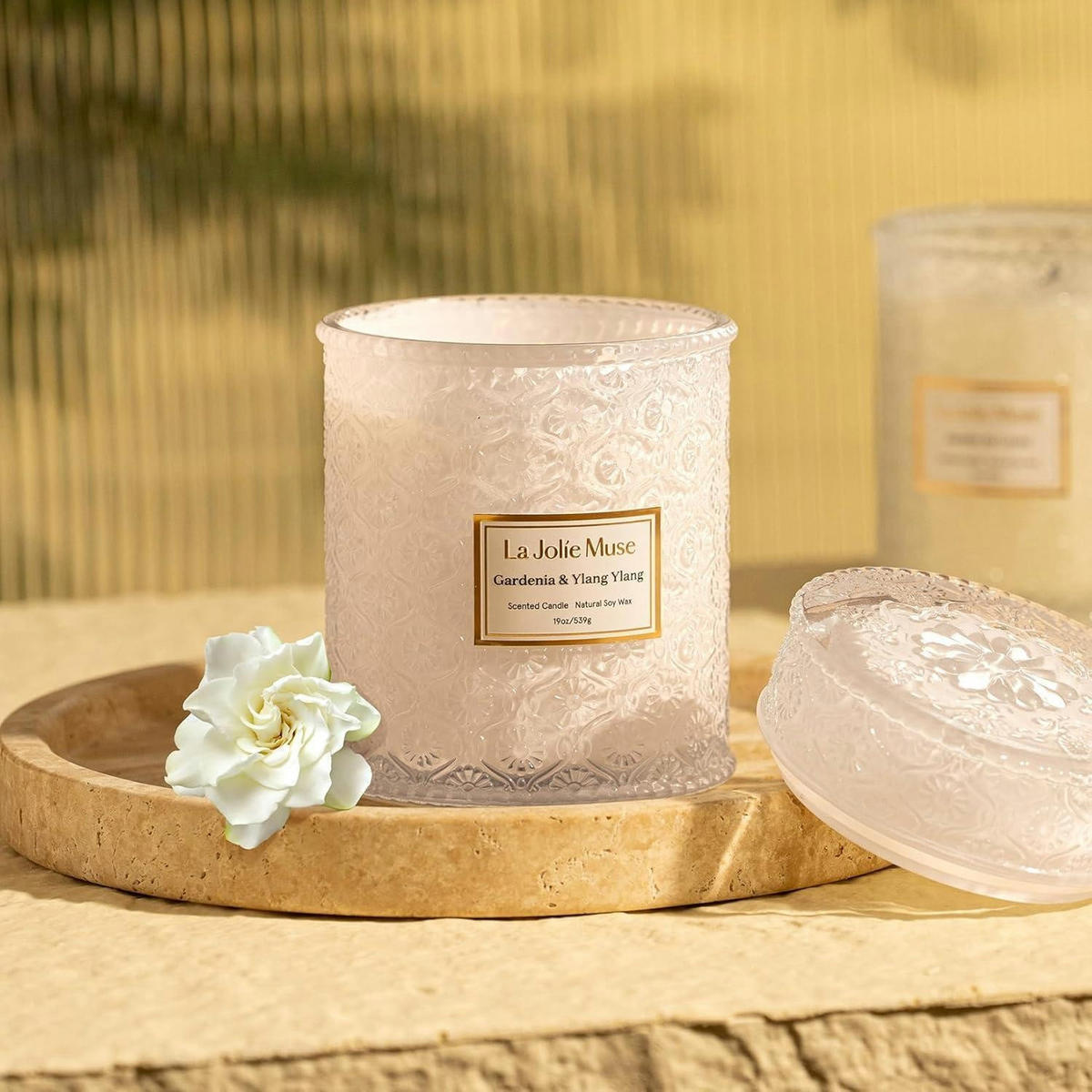DUFTKERZE im Glas Gardenia & Ylang Ylang 550g - Transparent, Glas (15.2cm)