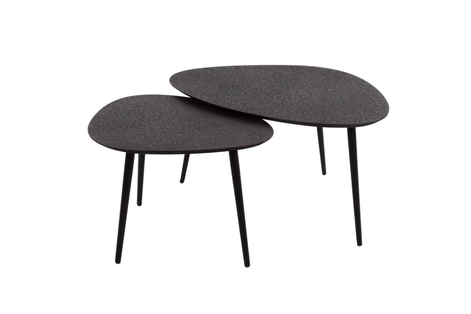 COUCHTISCH-SET LAUCA Schwarz Metall - Schwarz, Metall (80/59/41cm) - KAWOLA