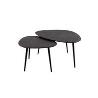 COUCHTISCH-SET LAUCA Schwarz Metall - Schwarz, Metall (80/59/41cm) - KAWOLA