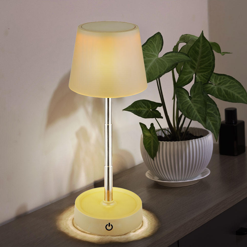 LED TISCHLEUCHTE CARLOS Sandfarben - Bernsteinfarben, Metall (10.6/10.6/28cm) - Globo Lighting