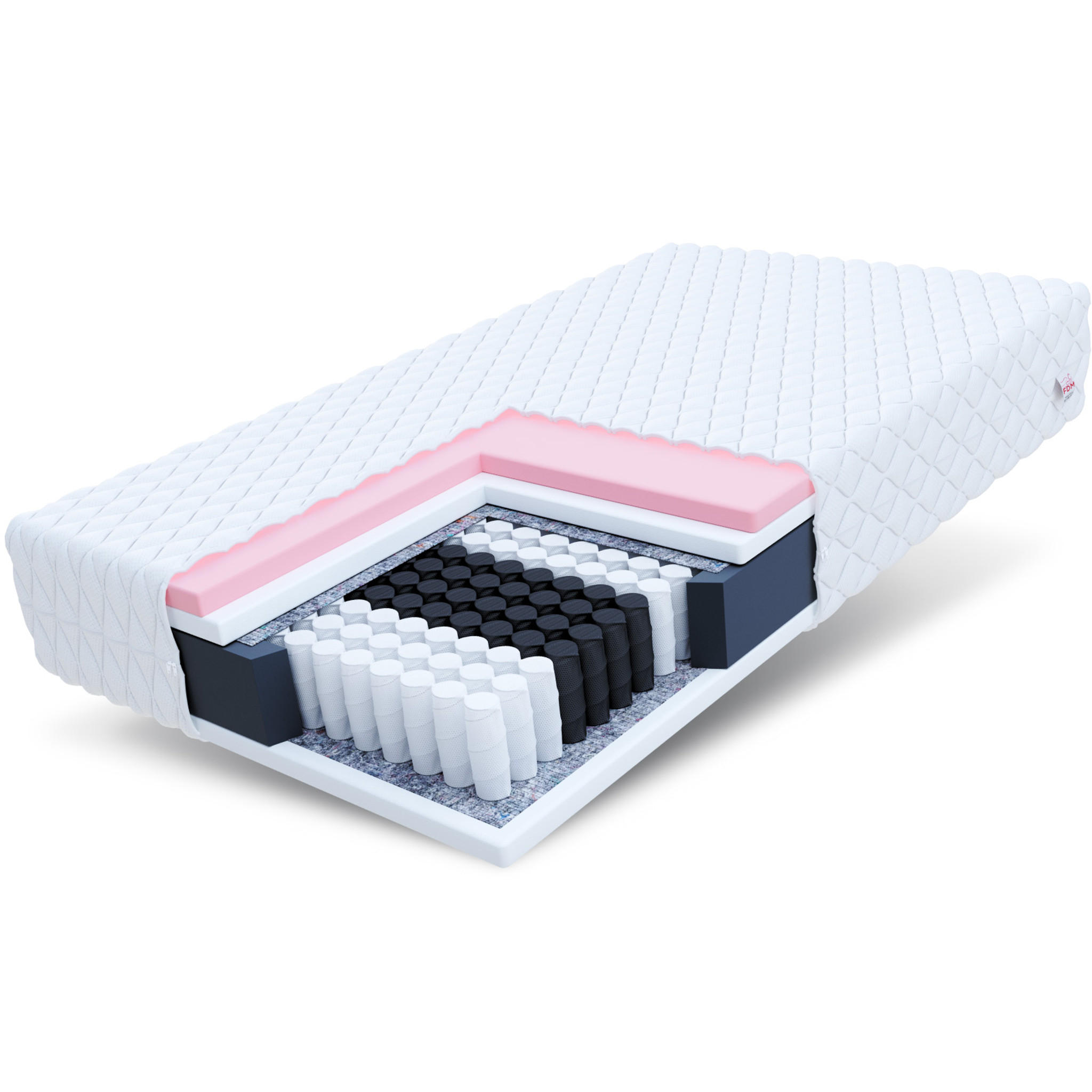 TASCHENFEDERKERNMATRATZE Solaris Max - Weiß, Textil (80/200cm) - FDM