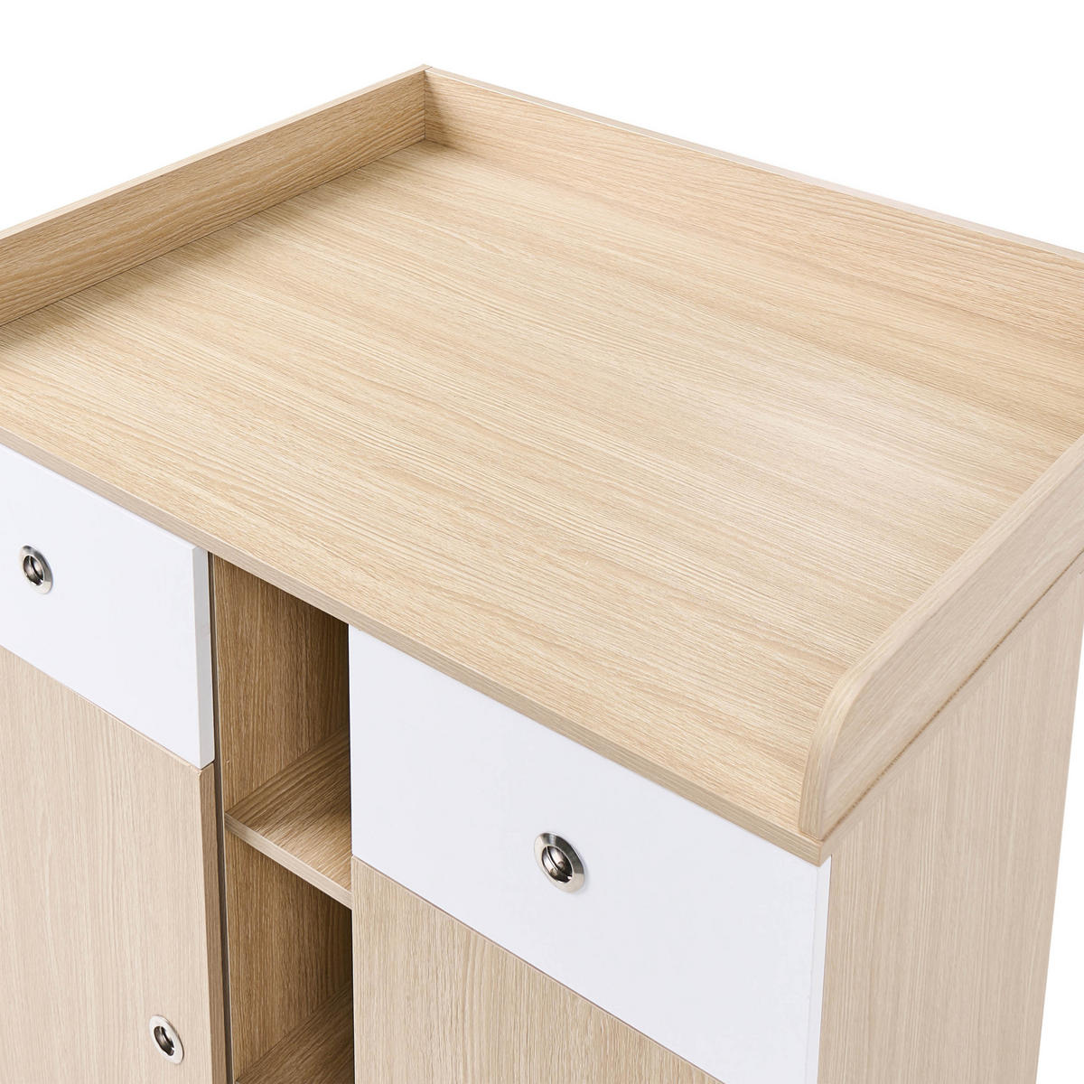 WICKELKOMMODE DELISLE Hellbraun - Hellbraun, Holzwerkstoff (90/90/69cm) - Beliani