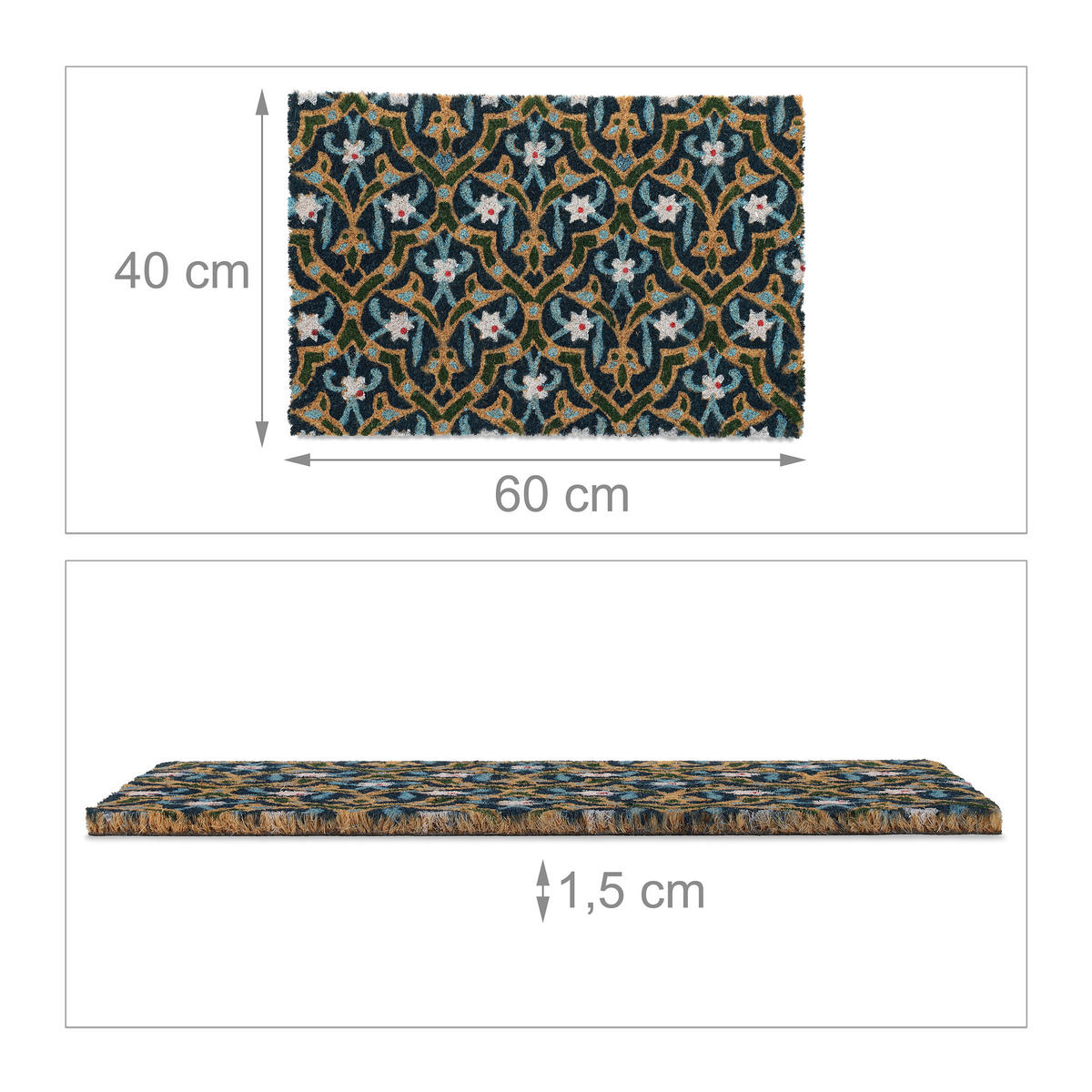 FUSSMATTE - Multicolor, Kunststoff/Textil (60/40cm) - Relaxdays
