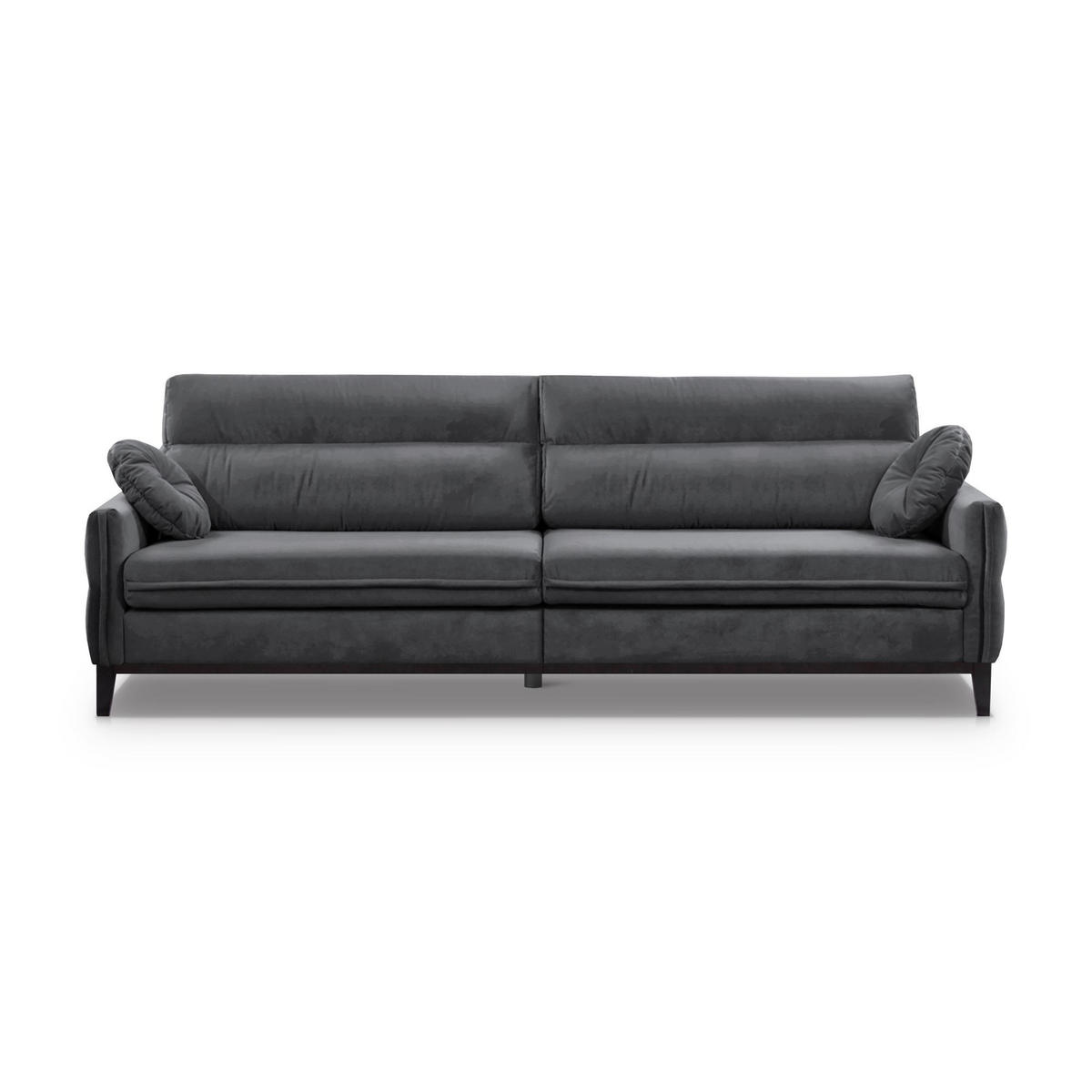SOFA 3-SITZER Belweder 270 cm, Dunkelgrau, Veloursstoff - Wengefarben/Dunkelgrau, Holz/Textil (268/95/94cm) - Beautysofa