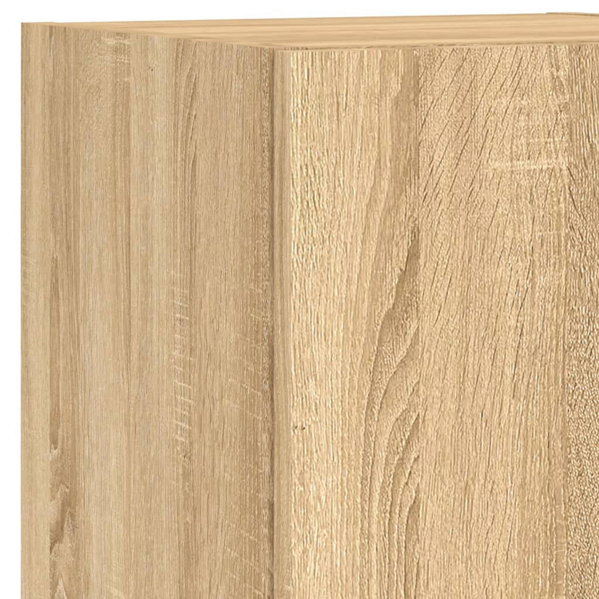 WOHNWAND Mit Led-Beleuchtung Sonoma-Eiche Holzwerkstoff 4-teilig - Braun, Holzwerkstoff (30/102/40.5cm) - vidaXL