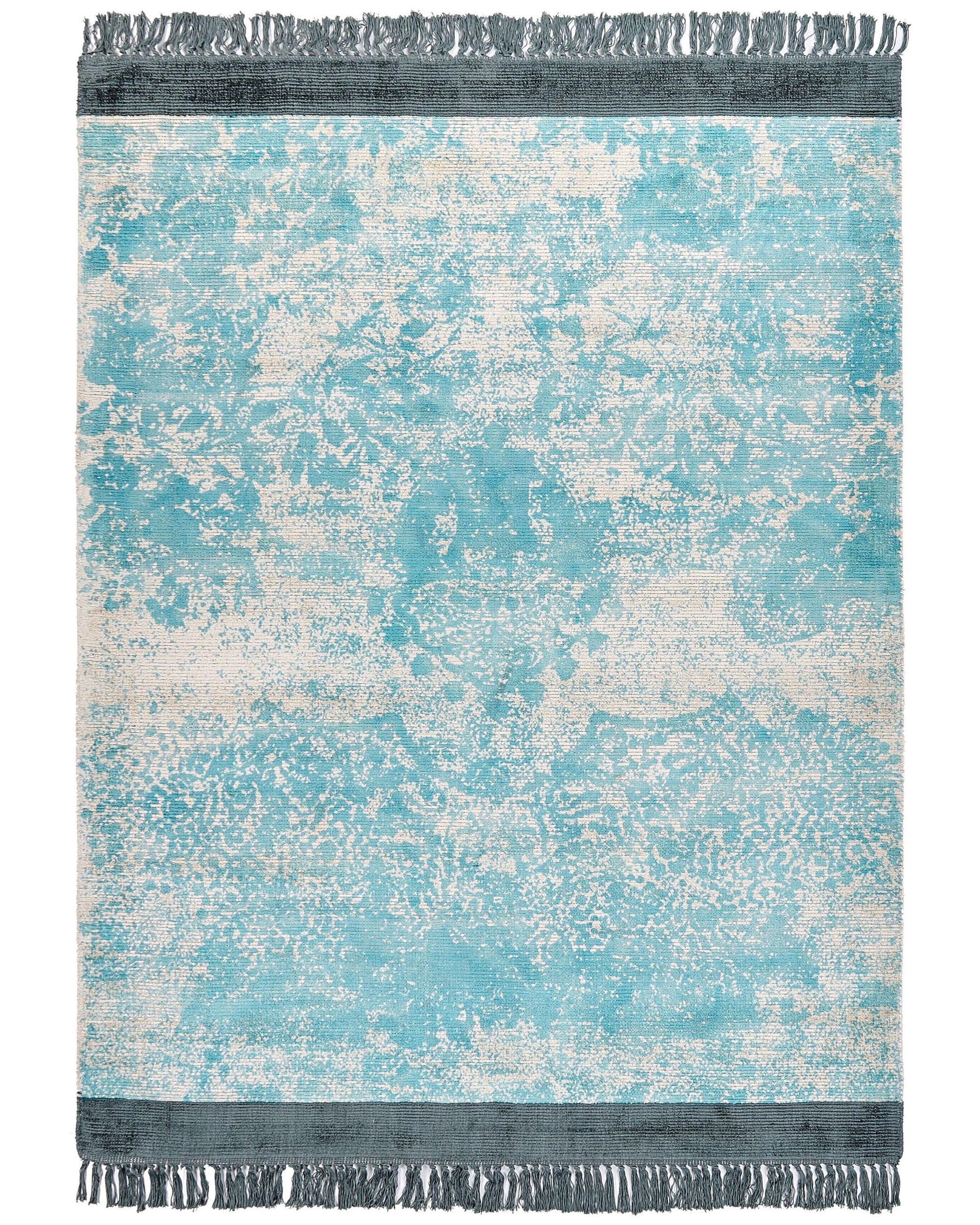 KURZFLOR-TEPPICH Akarsu 200/140 cm - Blau, Naturmaterialen (140/200cm) - Beliani