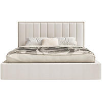 POLSTERBETT Togents Hellbeige mit Chenillebezug, Bettkasten und LED, 180x200 cm - Ecru, Textil (180/200cm) - Selsey