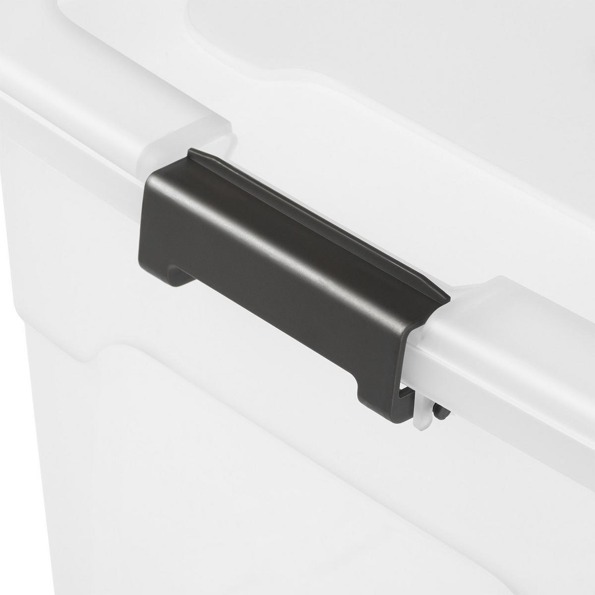 AUFBEWAHRUNGSBOX mit Deckel 45L semitransparent (4er-Set) - Weiß, Kunststoff (38/30/52cm) - Juskys